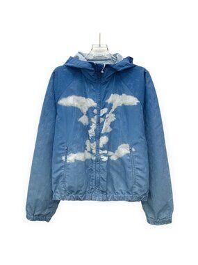 Louis Vuitton Blue Cloud Logo Print Hooded Zip Jacket